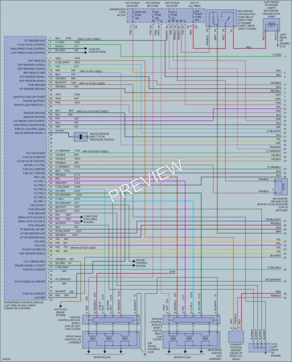 2001 Oldsmobile Aurora Engine Performance wiring diagram preview