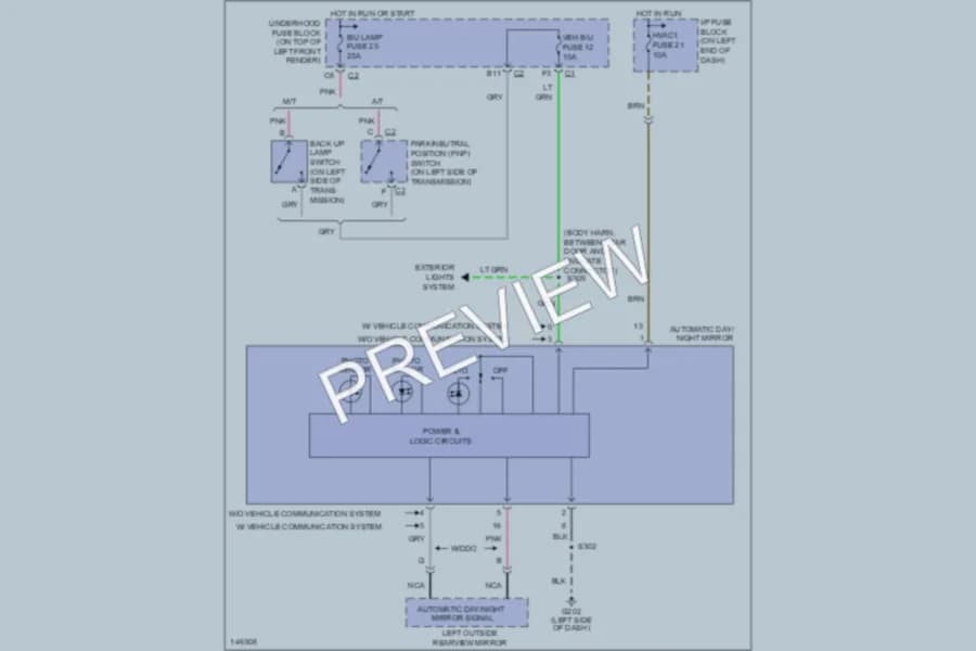 2001 Oldsmobile Bravada Power Mirrors wiring diagram preview