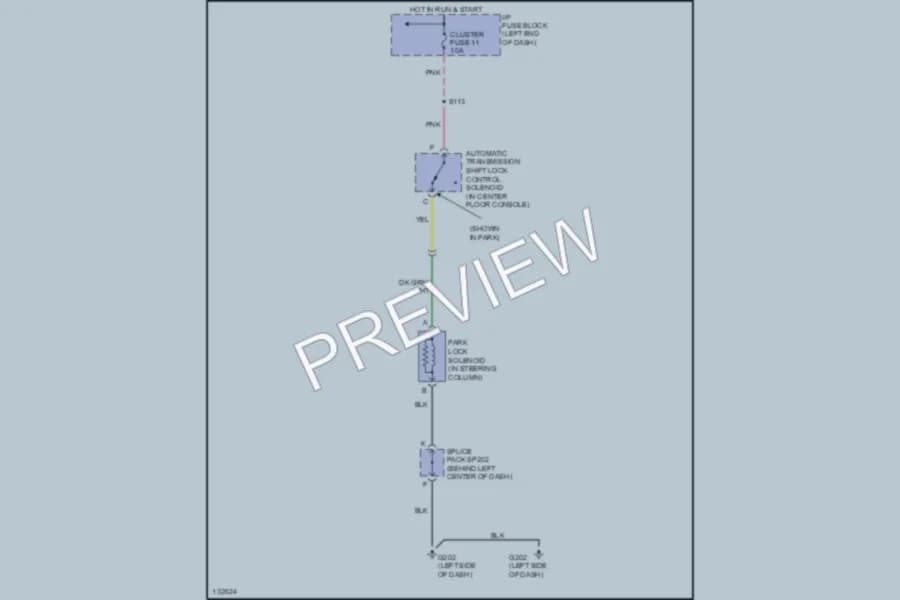 2001 Oldsmobile Bravada Shift Interlocks wiring diagram preview