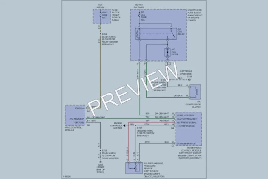 2001 Oldsmobile Silhouette Air Conditioning wiring diagram preview