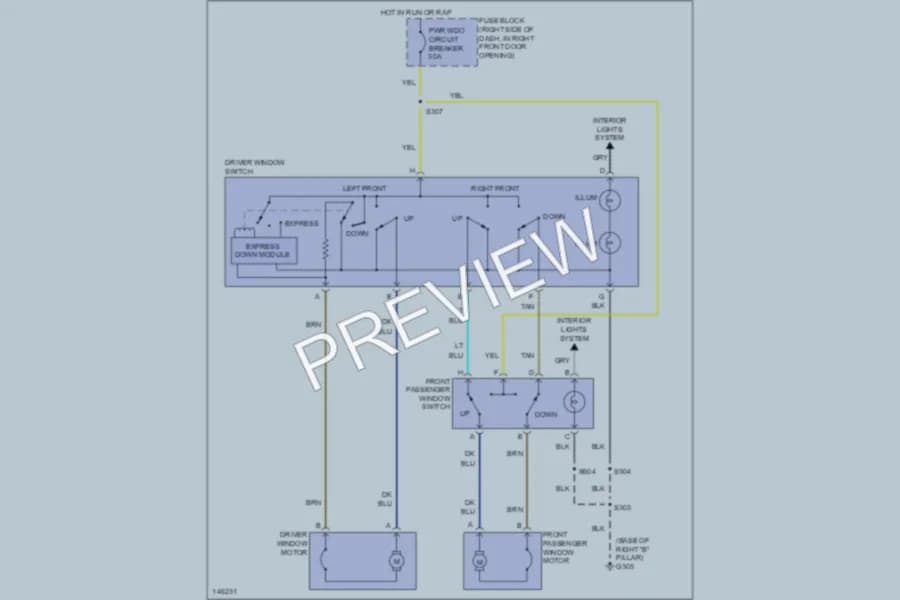 2001 Oldsmobile Silhouette Power Windows wiring diagram preview
