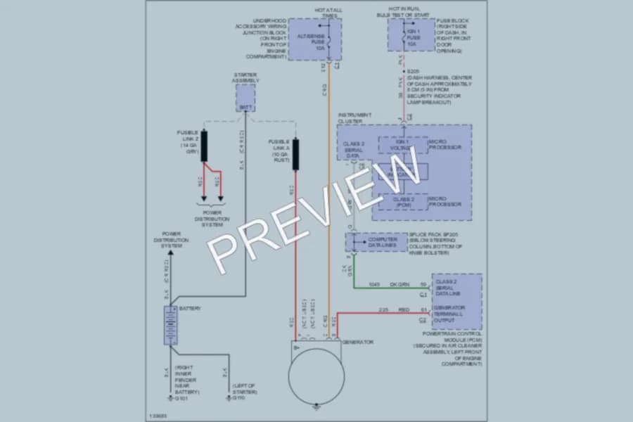 2001 Oldsmobile Silhouette Starting Charging wiring diagram preview