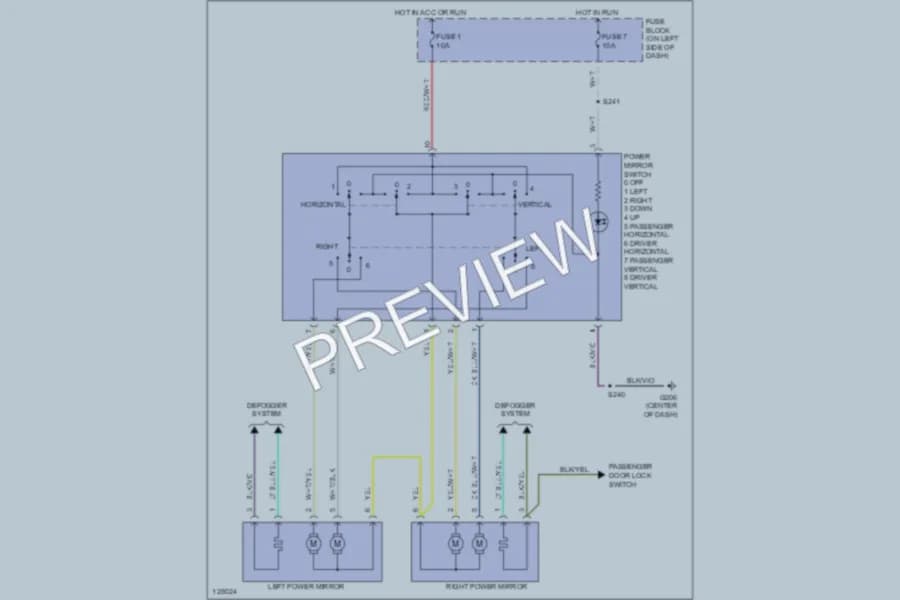 2001 Plymouth Neon Power Mirrors wiring diagram preview