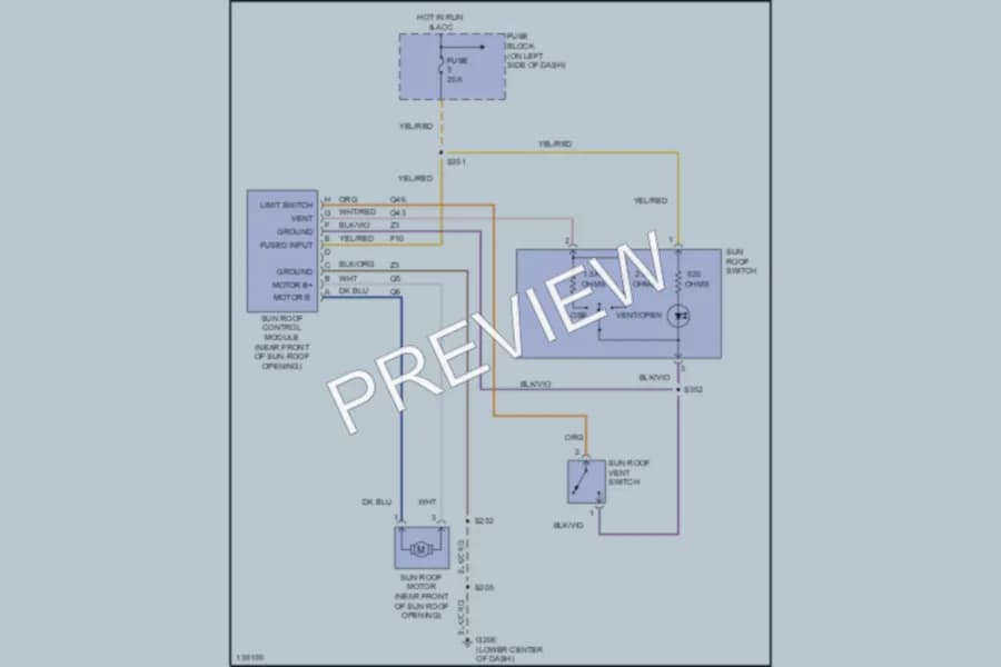 2001 Plymouth Neon Power Top Sunroof wiring diagram preview
