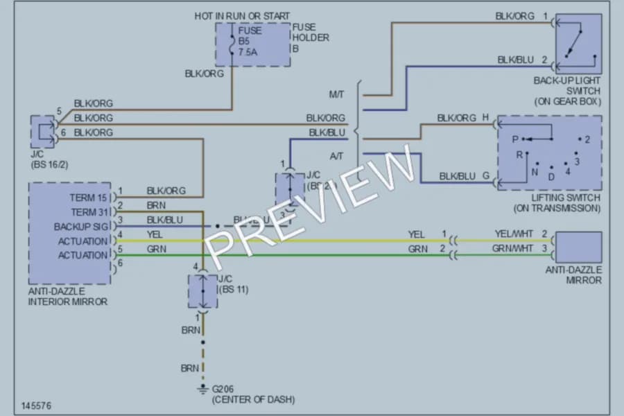 2001 Porsche 911 Power Mirrors wiring diagram preview