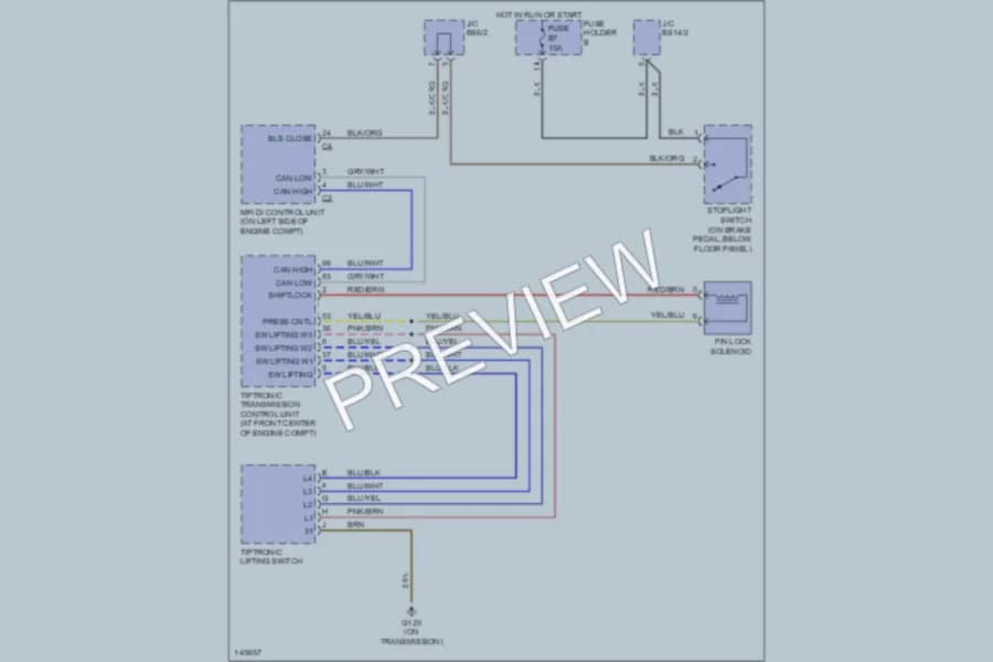 2001 Porsche Boxster Shift Interlocks wiring diagram preview
