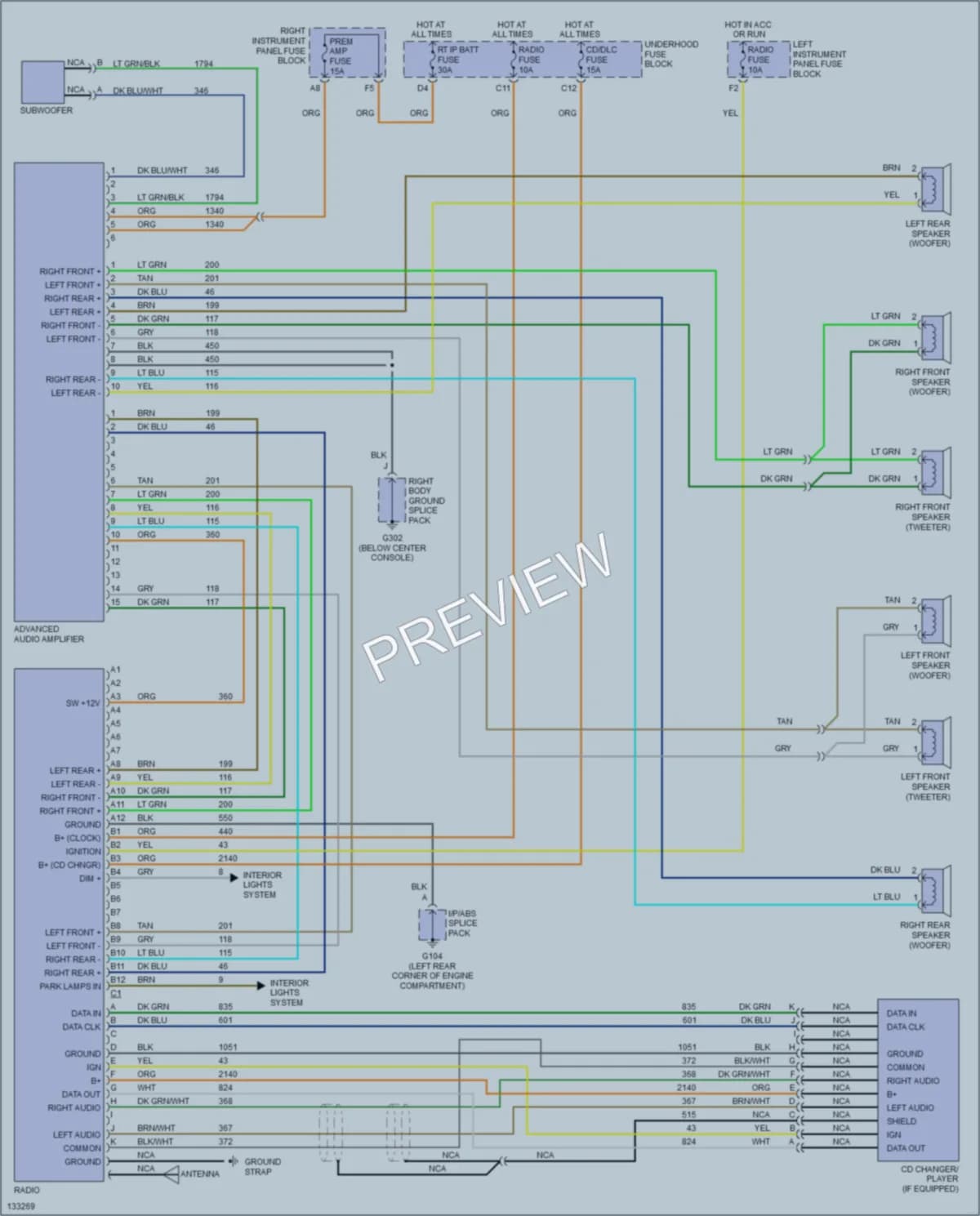 2001 Saturn L200 Radio wiring diagram preview