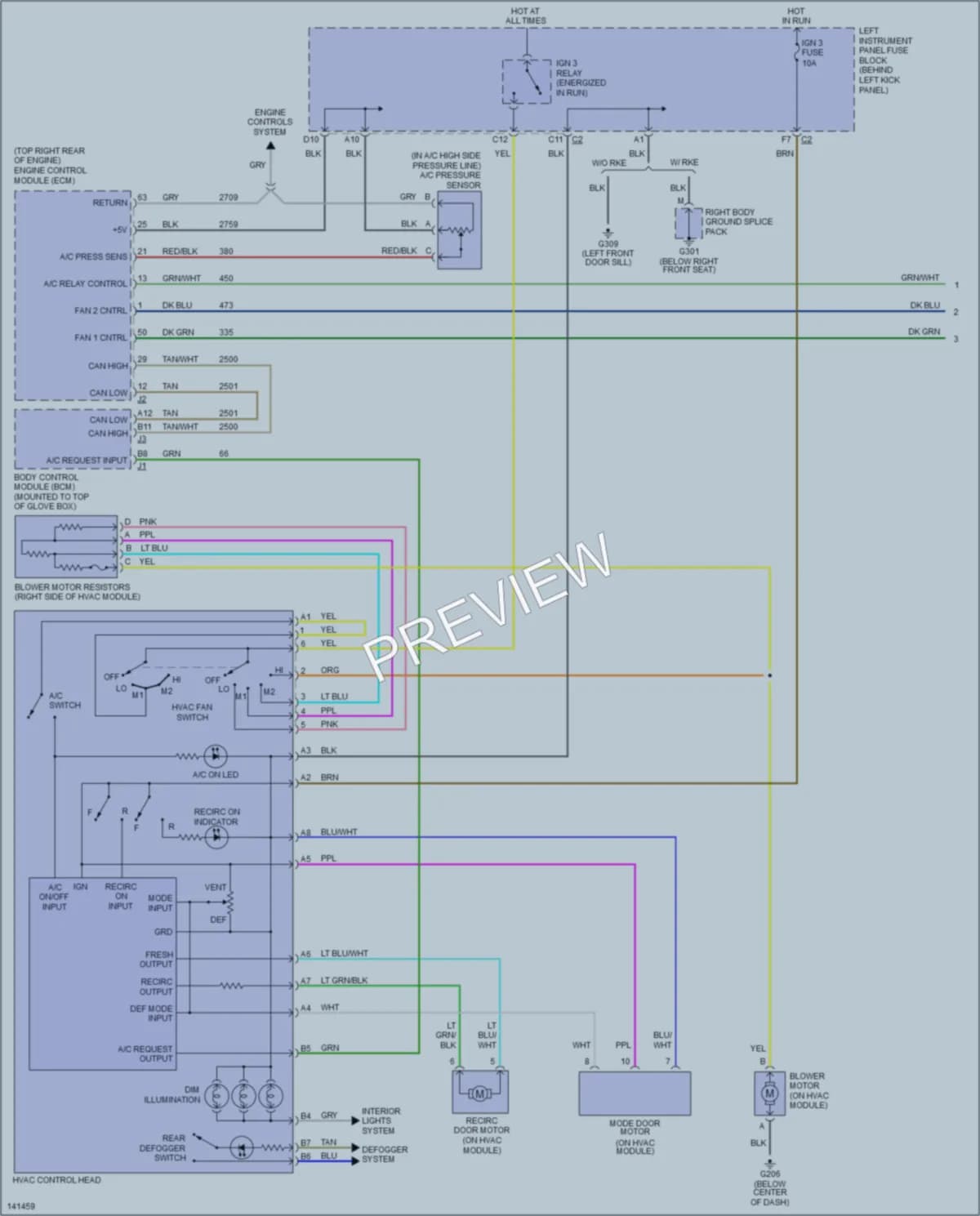 2001 Saturn L300 Air Conditioning wiring diagram preview