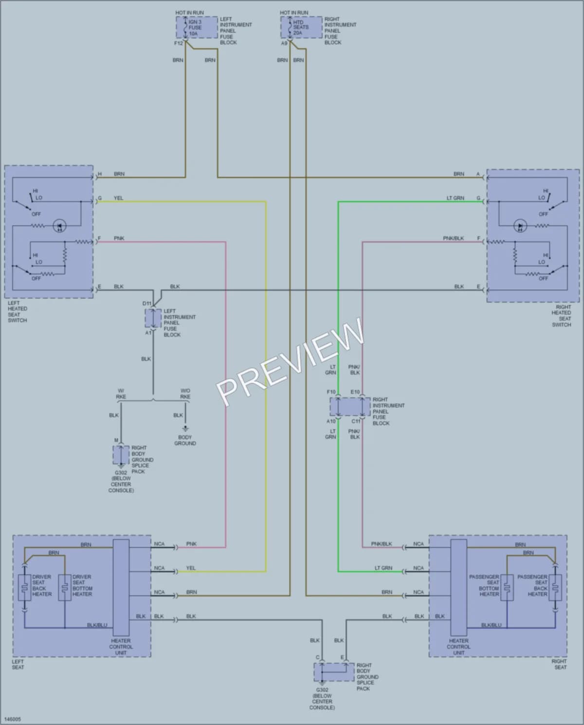 2001 Saturn L300 Power Seats wiring diagram preview
