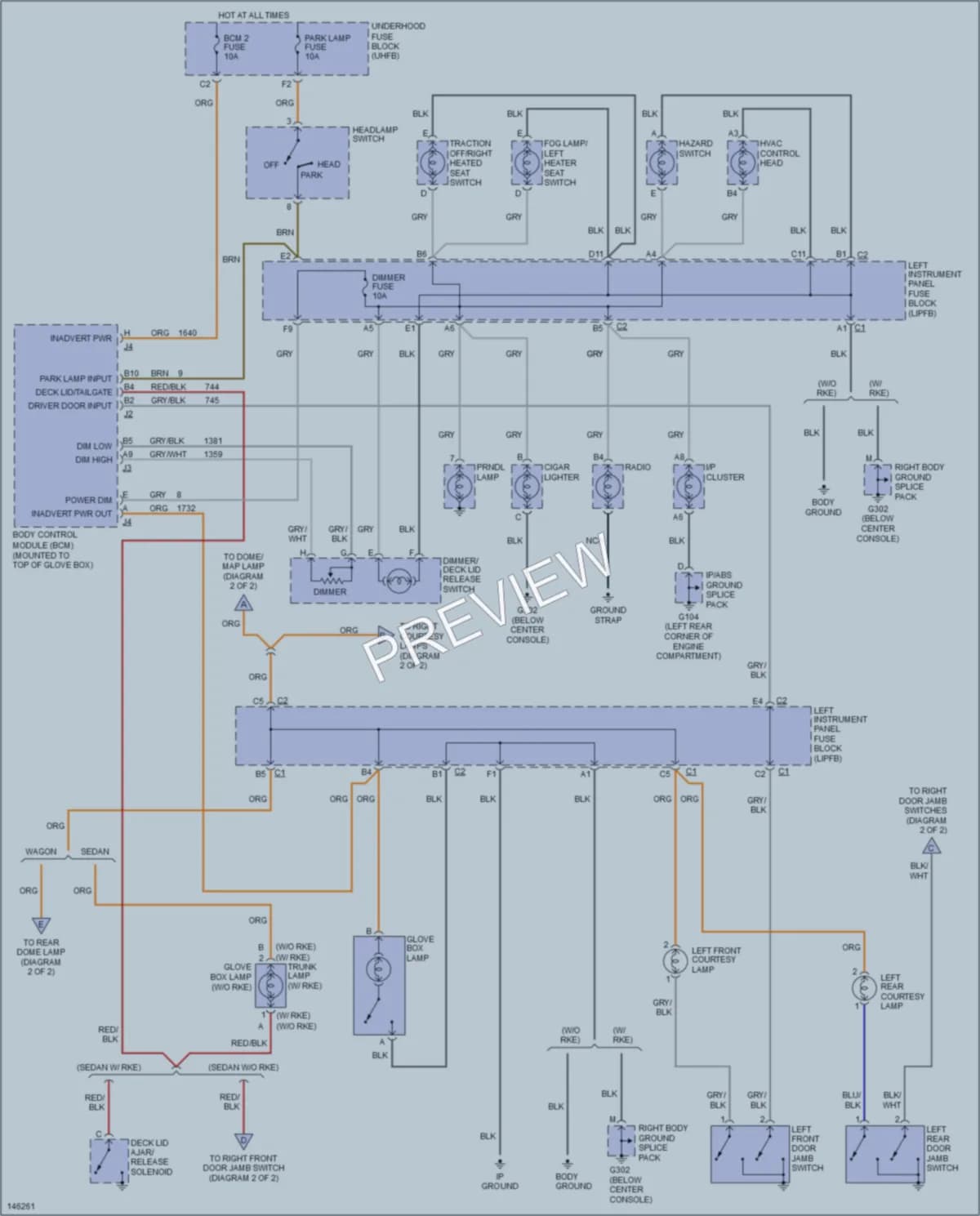 2001 Saturn LW300 Interior Lights wiring diagram preview