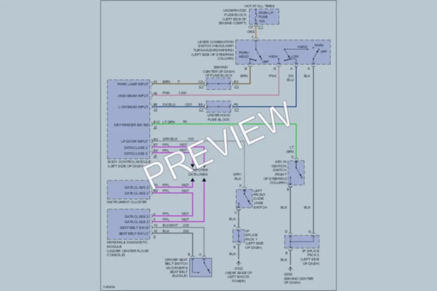 2001 Saturn SC1 Warning Systems wiring diagram preview