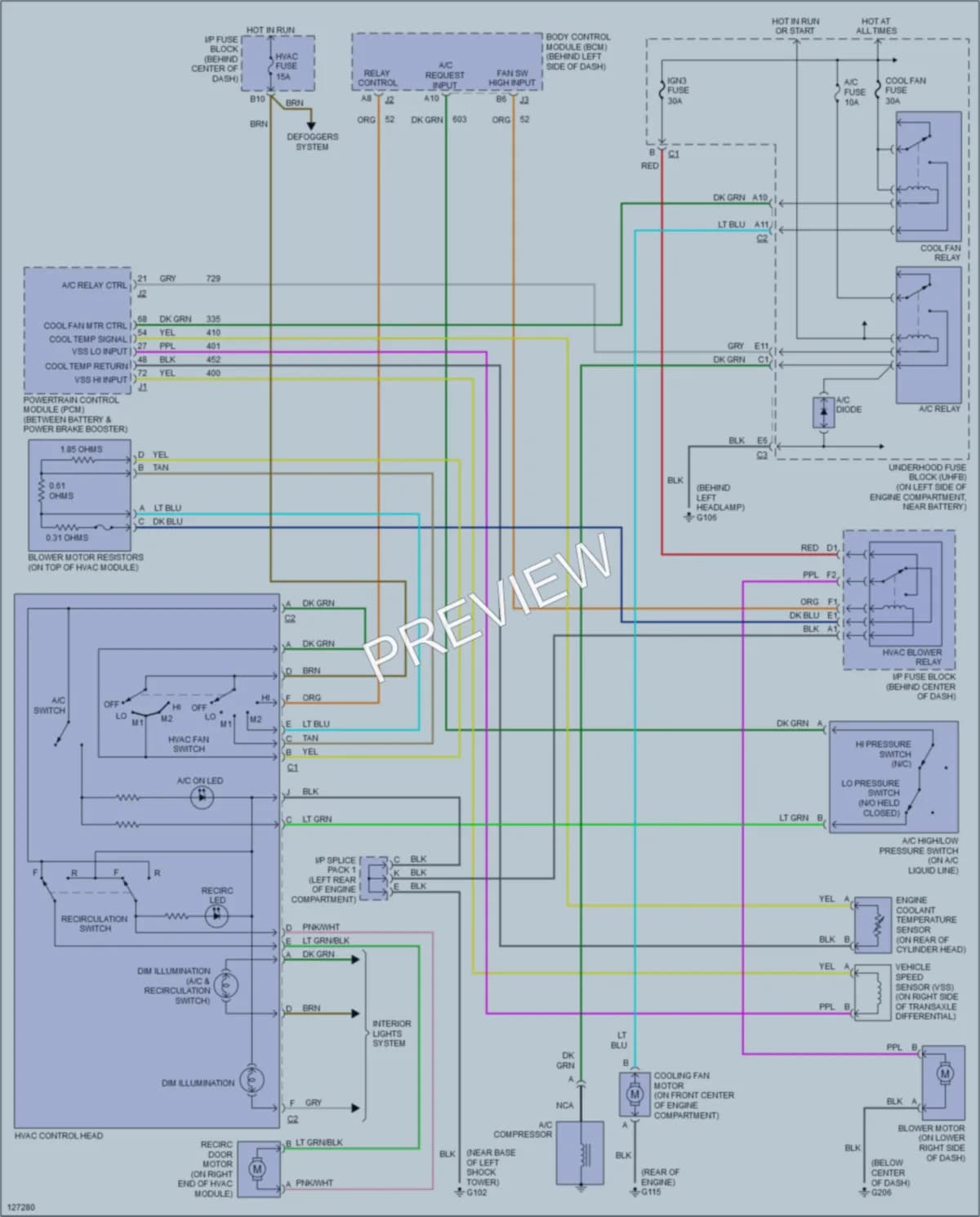 2001 Saturn SL Air Conditioning wiring diagram preview