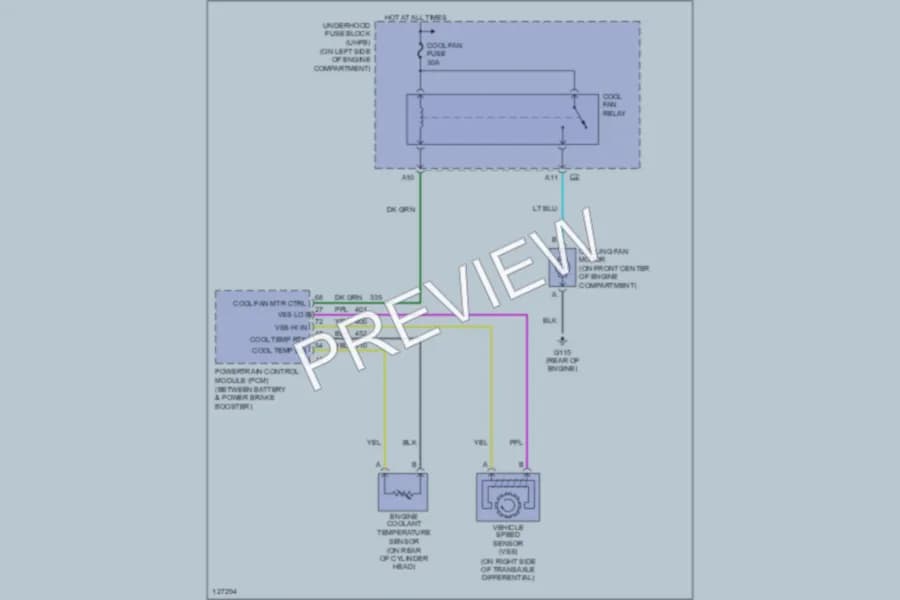 2001 Saturn SL Cooling Fan wiring diagram preview