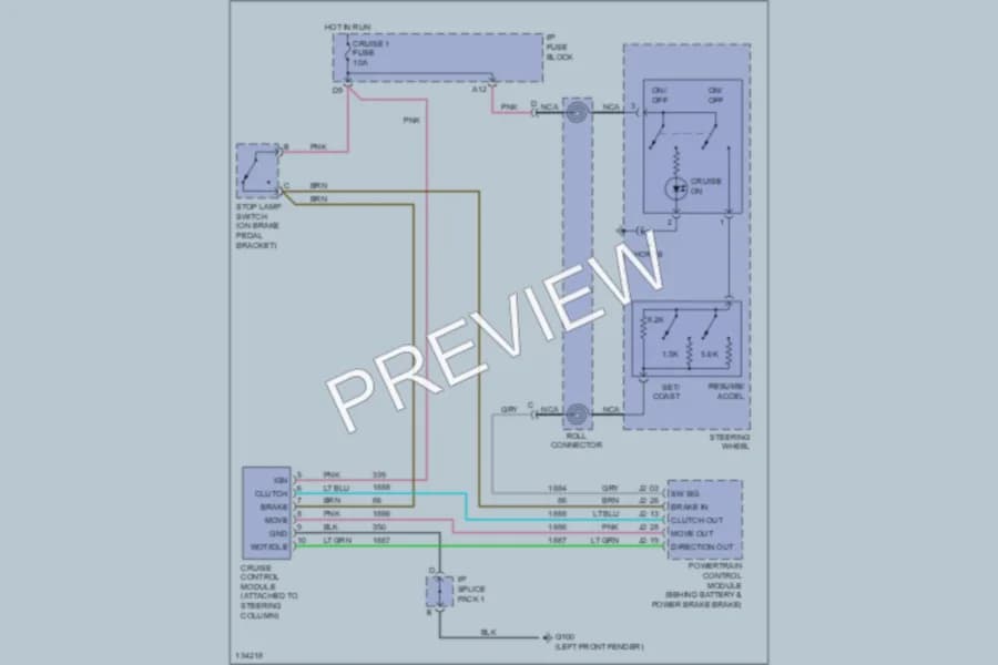 2001 Saturn SW2 Cruise Control wiring diagram preview