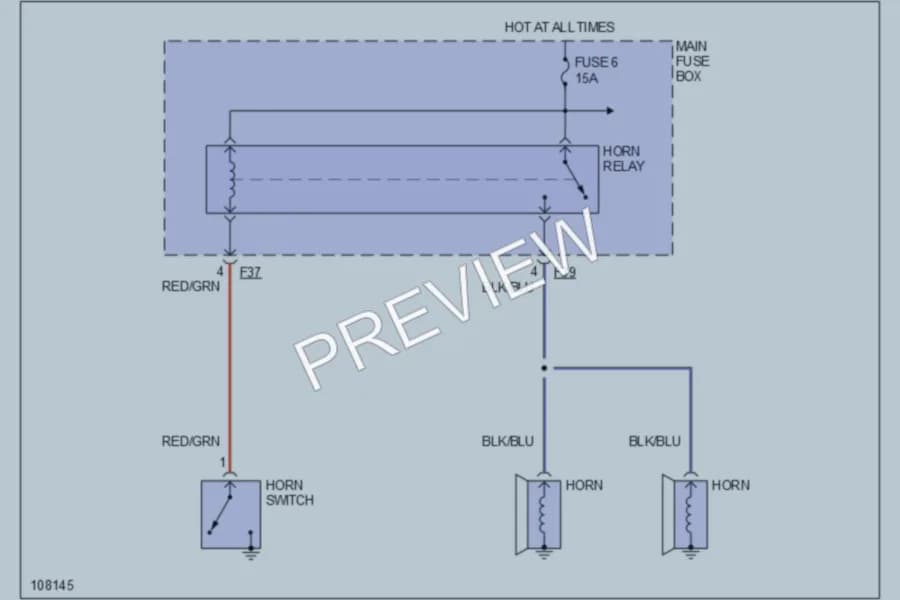 2001 Subaru Outback Horn wiring diagram preview