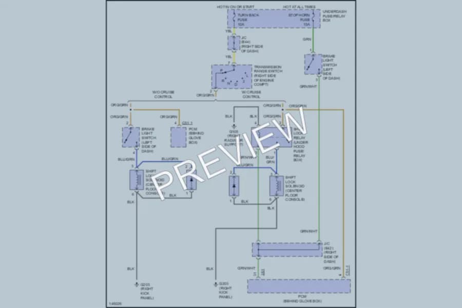 2001 Suzuki GrandVitara Shift Interlocks wiring diagram preview