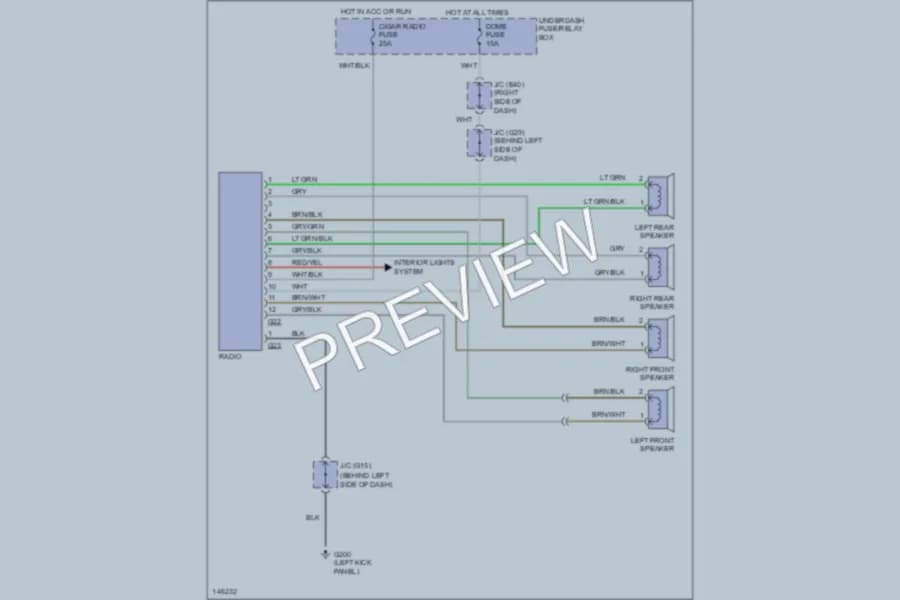2001 Suzuki XL7 Radio wiring diagram preview