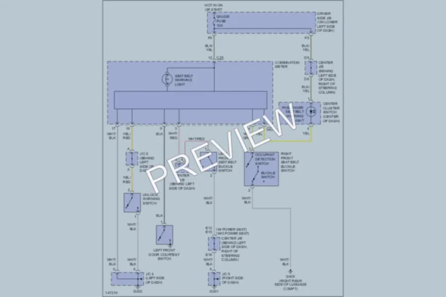 2001 Toyota 4Runner Warning Systems wiring diagram preview
