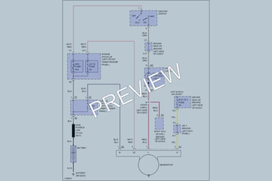 2001 Toyota Avalon Starting Charging wiring diagram preview