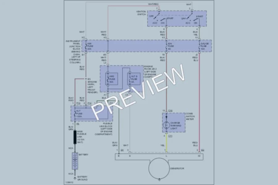 2001 Toyota Camry Starting Charging wiring diagram preview