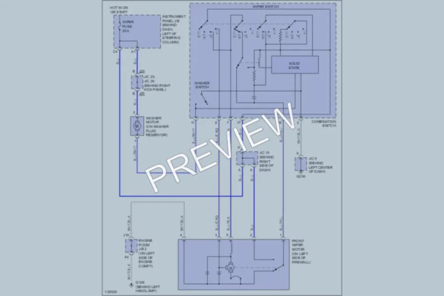 2001 Toyota Camry Wiper Washer wiring diagram preview