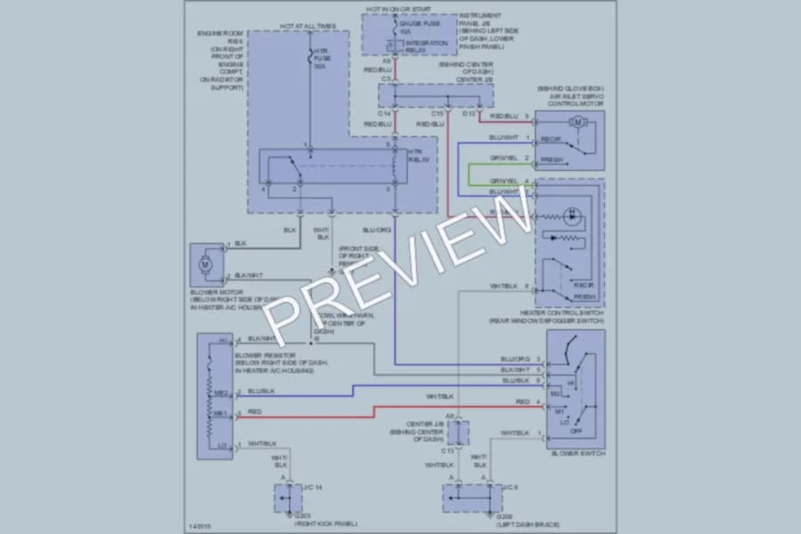2001 Toyota Corolla Air Conditioning wiring diagram preview