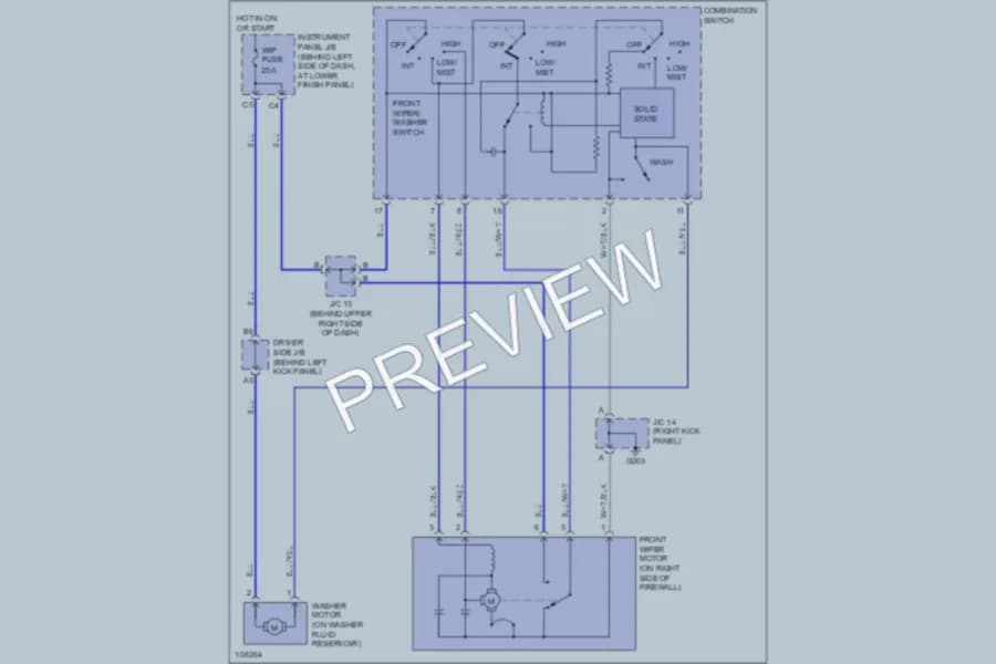 2001 Toyota Corolla Wiper Washer wiring diagram preview
