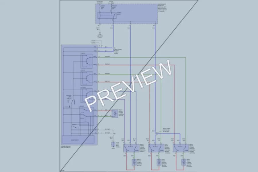 2001 Toyota Echo Power Windows wiring diagram preview
