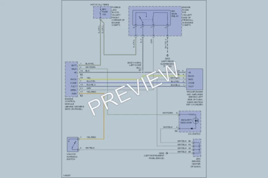 2001 Toyota MR2Spyder Anti Theft wiring diagram preview