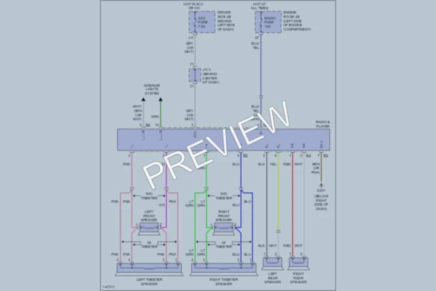 2001 Toyota RAV4 Radio wiring diagram preview