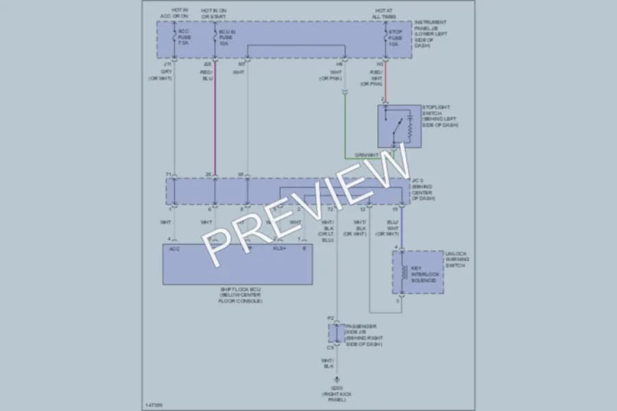 2001 Toyota RAV4 Shift Interlocks wiring diagram preview