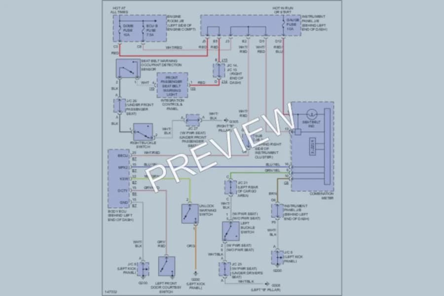 2001 Toyota Sequoia Warning Systems wiring diagram preview