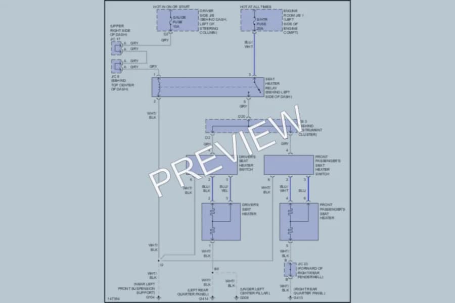 2001 Toyota Sienna Power Seats wiring diagram preview