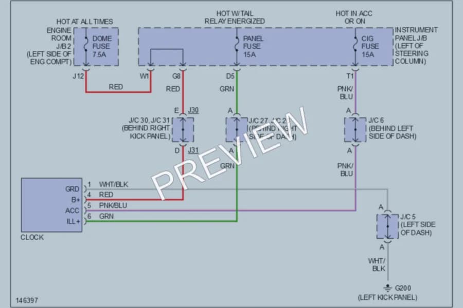 2001 Toyota Solara Instrument Cluster wiring diagram preview