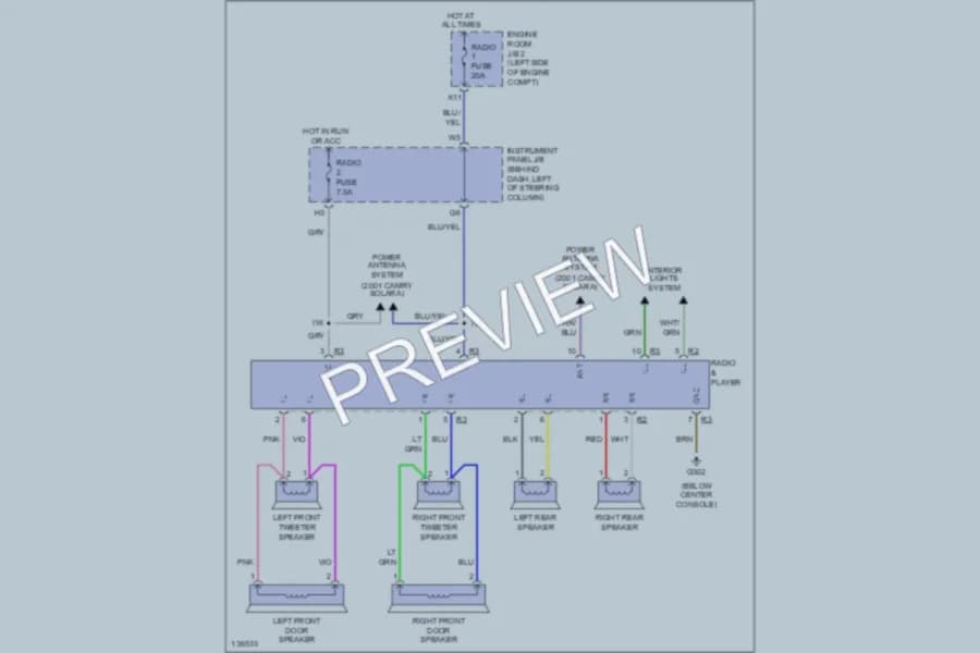2001 Toyota Solara Radio wiring diagram preview