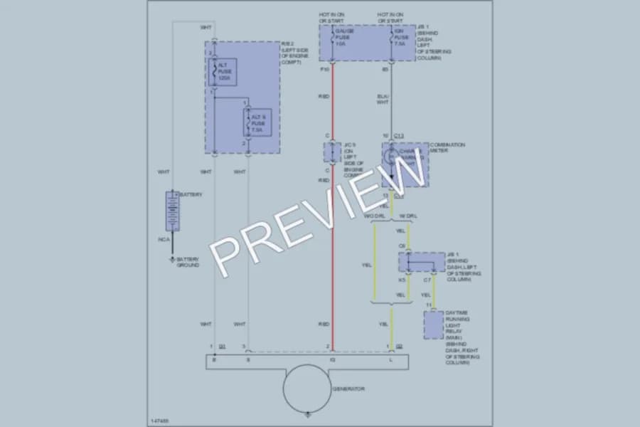 2001 Toyota Tacoma Starting Charging wiring diagram preview