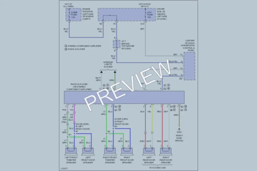 2001 Toyota Tundra Radio wiring diagram preview