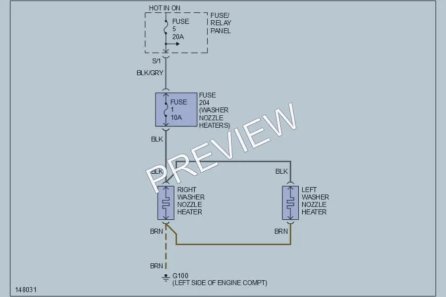 2001 Volkswagen Cabrio Wiper Washer wiring diagram preview