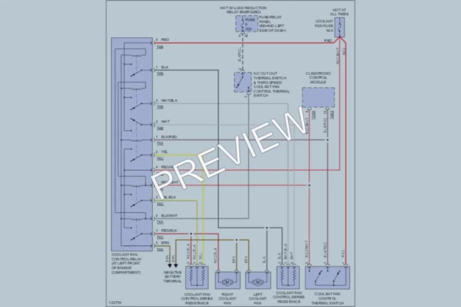 2001 Volkswagen EuroVan Cooling Fan wiring diagram preview