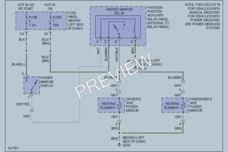2001 Volkswagen NewBeetle Defoggers wiring diagram preview