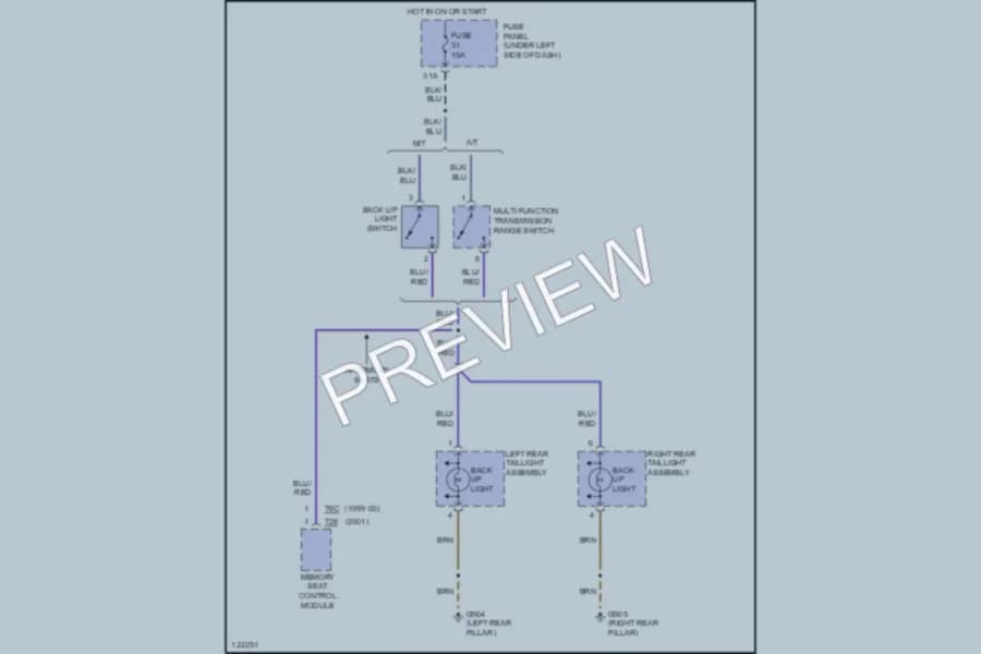 2001 Volkswagen Passat Exterior Lights wiring diagram preview