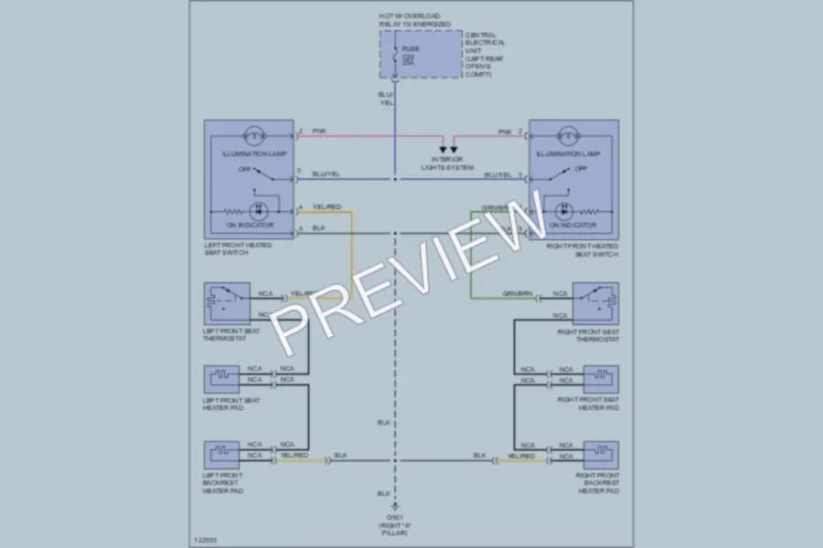 2001 Volvo C70 Power Seats wiring diagram preview