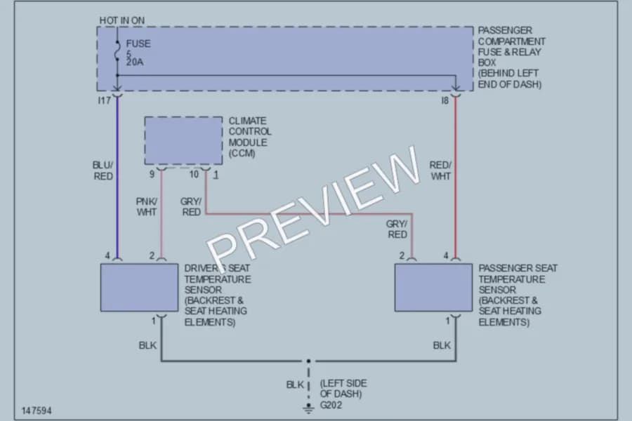 2001 Volvo S40 Power Seats wiring diagram preview