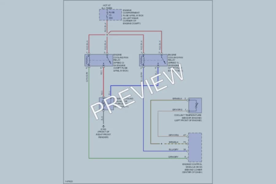 2001 Volvo V40 Cooling Fan wiring diagram preview