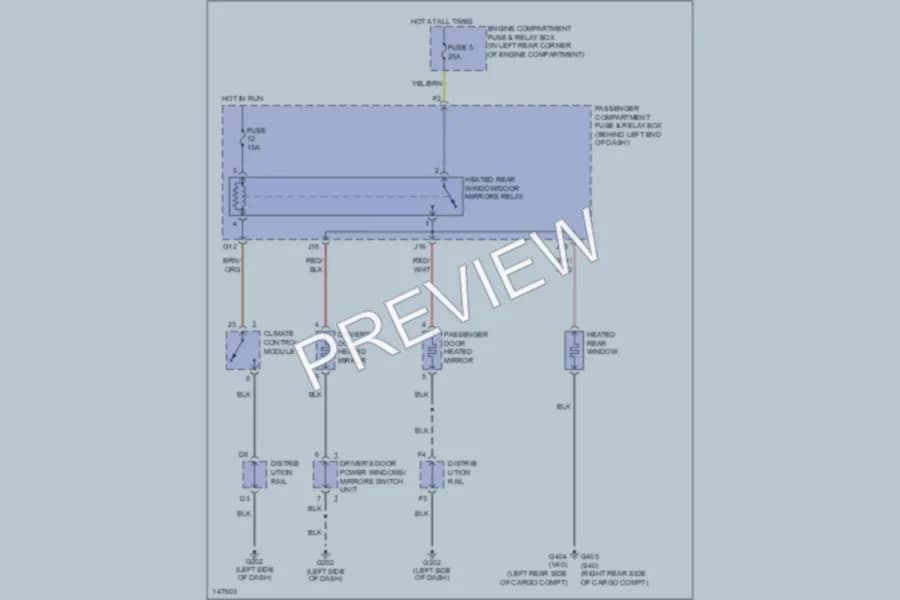 2001 Volvo V40 Defoggers wiring diagram preview