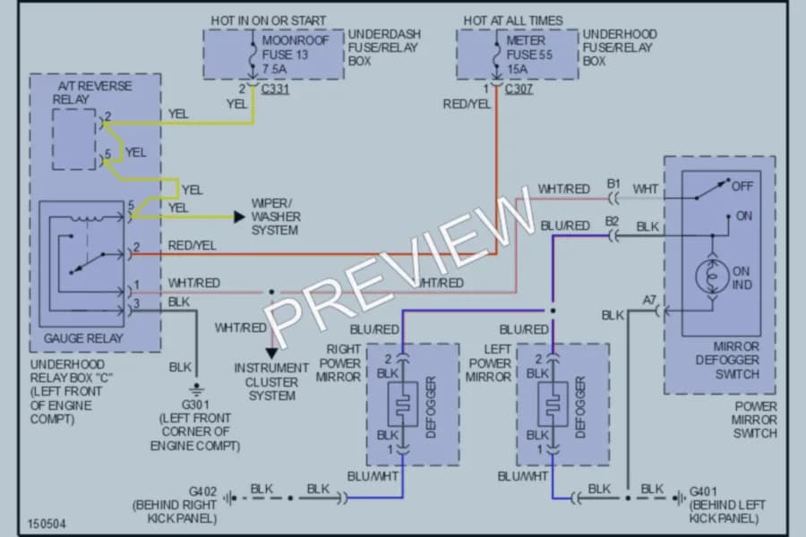 2002 Acura 35RL Defoggers wiring diagram preview
