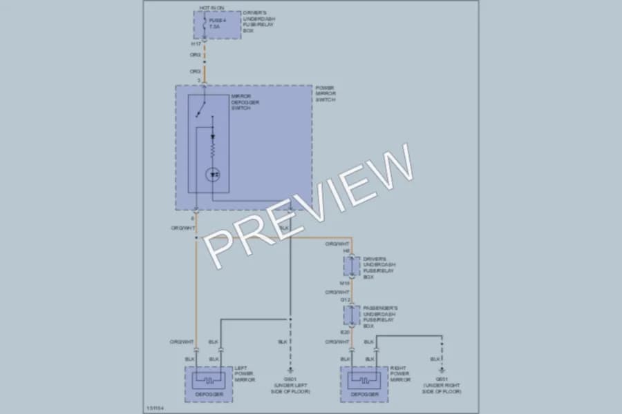 2002 Acura MDX Defoggers wiring diagram preview