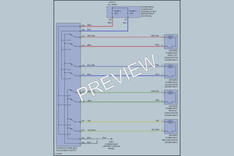 2002 Acura MDX Power Seats wiring diagram preview