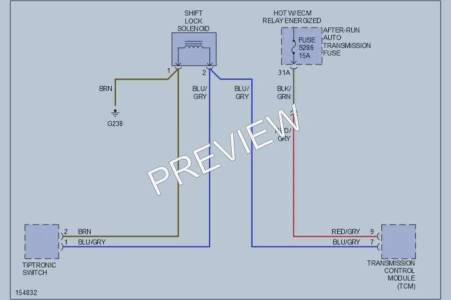 2002 Audi A4 Shift Interlock wiring diagram preview