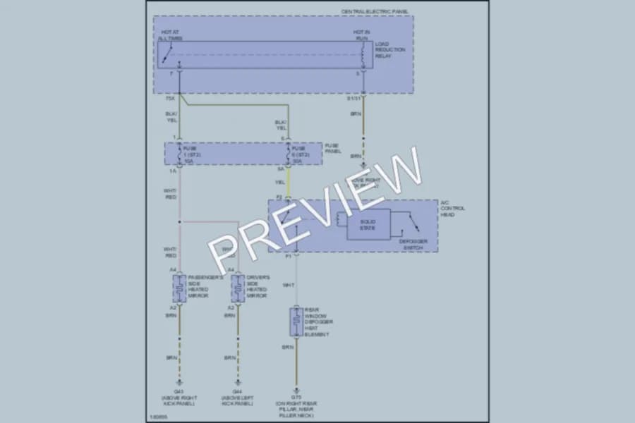 2002 Audi A8 Defoggers wiring diagram preview